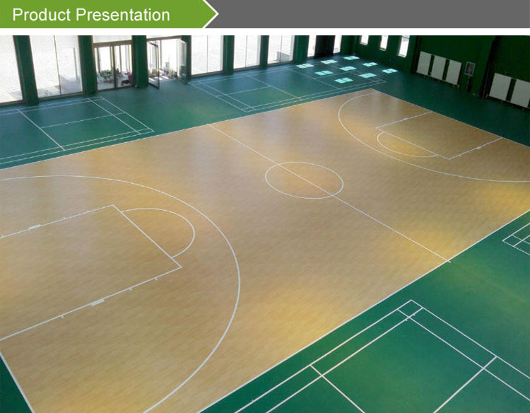 Wood surface sport vinyl floors for basketball court